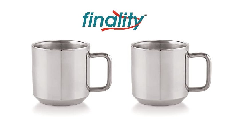 FINALITY Stainless Steel Double Wall 70MM Tea Cup with Pyramid Coaster Set of 12 Color Silvercapacity100 ml - Image 4