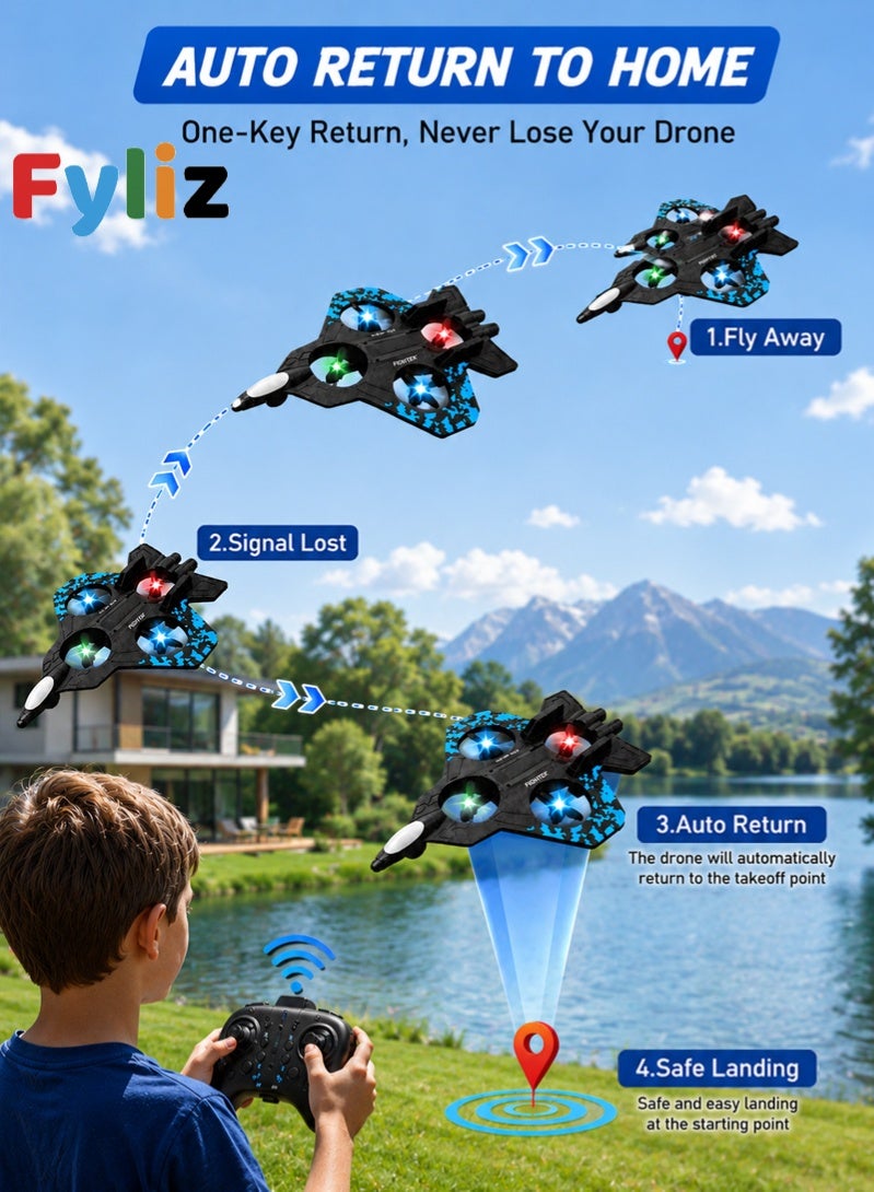Fyliz RC Plane Remote Control Airplane Fighter Jet Quadcopter Helicopter Aircraft Toy with LED Lights Auto Hover 3D Flip 2.4GHz for Kids Beginners ﻿ - Image 5