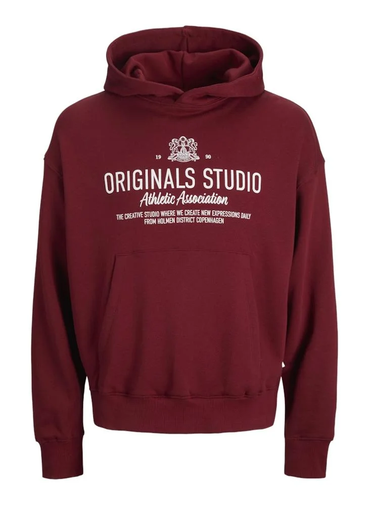 جاك اند جونز Graphic Pullover Hoodie