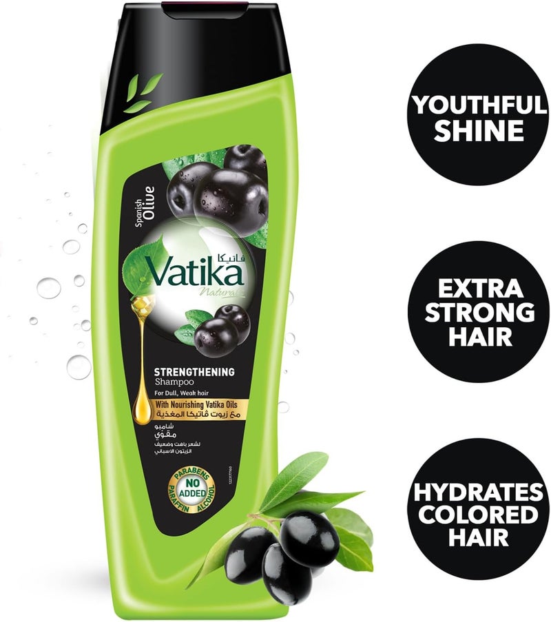 Vatika Naturals Spanish Olive Strengthening Shampoo 400ml - Image 4
