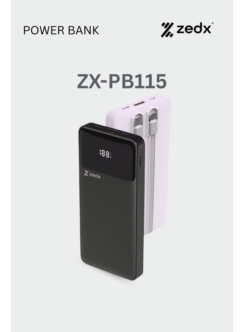 ZEDX POWER STORAGE ZX-PB115 | 10000mAh| Slim Power bank