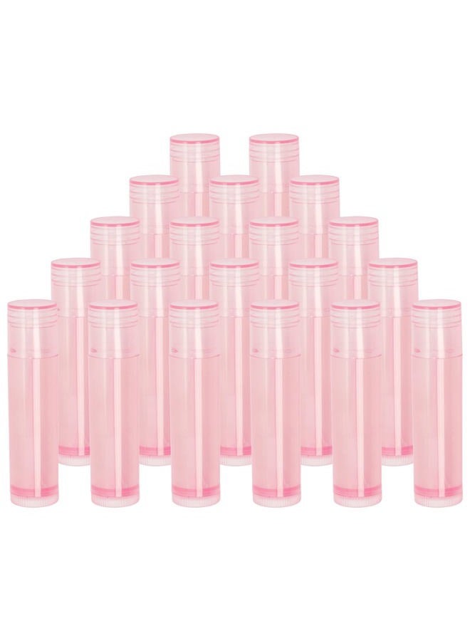 Mini Skater 20Pcs 3/16 Oz (5.5ml) Translucent Lipstick Cosmetic Empty Lip Gloss Lipstick Balm Tube With Caps Container Bottle For Lady Women Makeup Tool (Pink) - Image 1