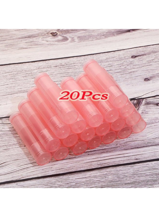 Mini Skater 20Pcs 3/16 Oz (5.5ml) Translucent Lipstick Cosmetic Empty Lip Gloss Lipstick Balm Tube With Caps Container Bottle For Lady Women Makeup Tool (Pink) - Image 5