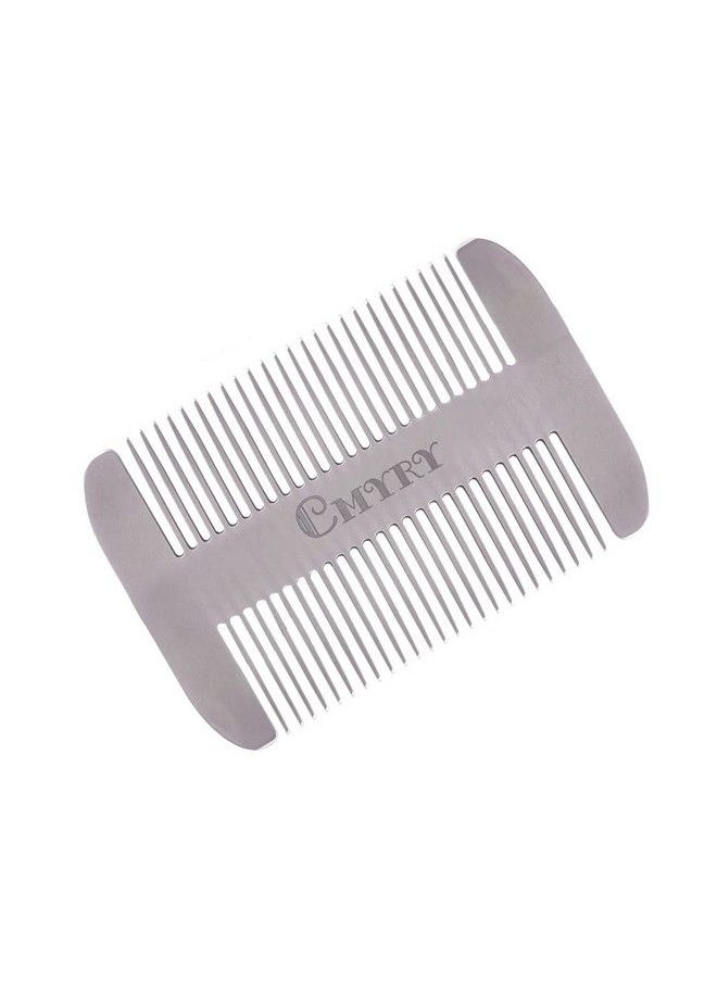 CMYRY - Beard Comb Edc Mustache Stainless Steel Wallet Comb Beard & Hair Pocket Mini Antistatic Comb For Man(Travel Metal Wallet) - Image 1