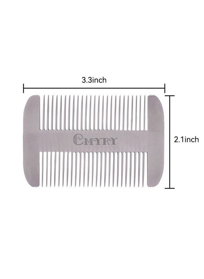 CMYRY - Beard Comb Edc Mustache Stainless Steel Wallet Comb Beard & Hair Pocket Mini Antistatic Comb For Man(Travel Metal Wallet) - Image 1