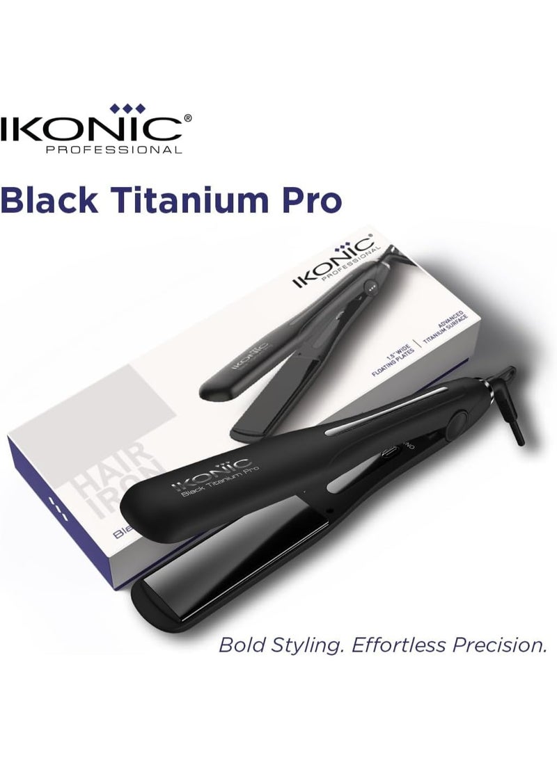 Ikonic Black Titanium Pro Hair Straightener, Professional Dual Titanium Floating Plates, Auto Shut Off function, Instant Heat Up (BTP) - Image 5