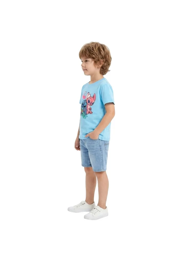 بيداني Boys Alien Cartoon  T-Shirt-Sky Blue
