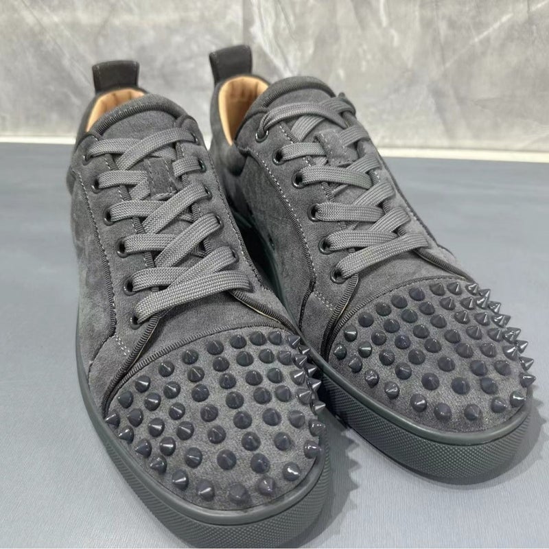 Men's Fashion Skateboarding Shoes with Studs, Breathable Flat Casual Sneakers, Unisex Low-Top Lace-Up Shoes
