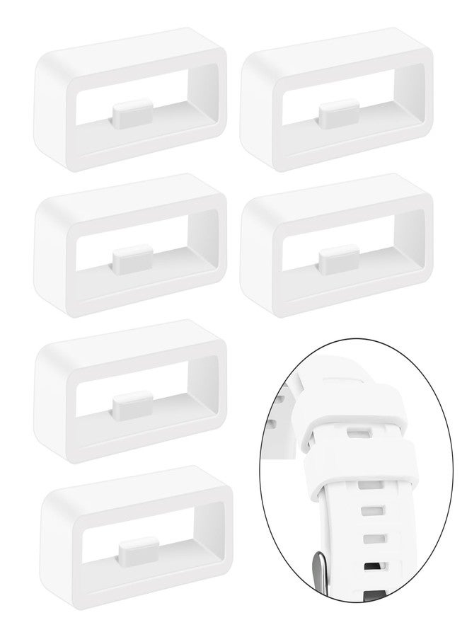 Meliya 6-Pack Band keepers Compatible with Garmin Forerunner 55 245 45 165 645 158 Watch Bands, 20mm Silicone Replacement Watch Band Loop/Holder/Retainer Fastener Rings (White*6) - Image 1
