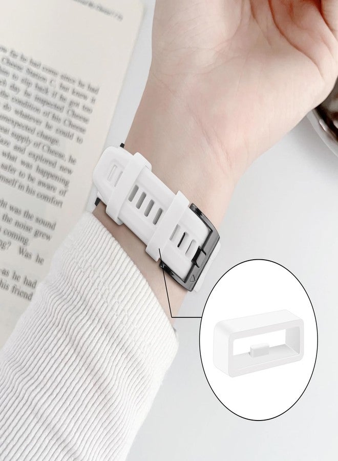 Meliya 6-Pack Band keepers Compatible with Garmin Forerunner 55 245 45 165 645 158 Watch Bands, 20mm Silicone Replacement Watch Band Loop/Holder/Retainer Fastener Rings (White*6) - Image 5