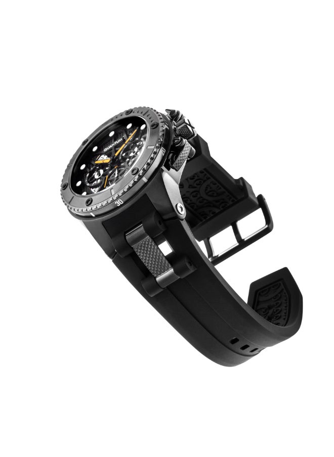 Quantum Men's Chronograph Display Watch With Black Silicone Strap - HNG535.651  - Image 4