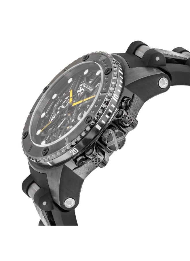 Quantum Men's Chronograph Display Watch With Black Silicone Strap - HNG535.651  - Image 1