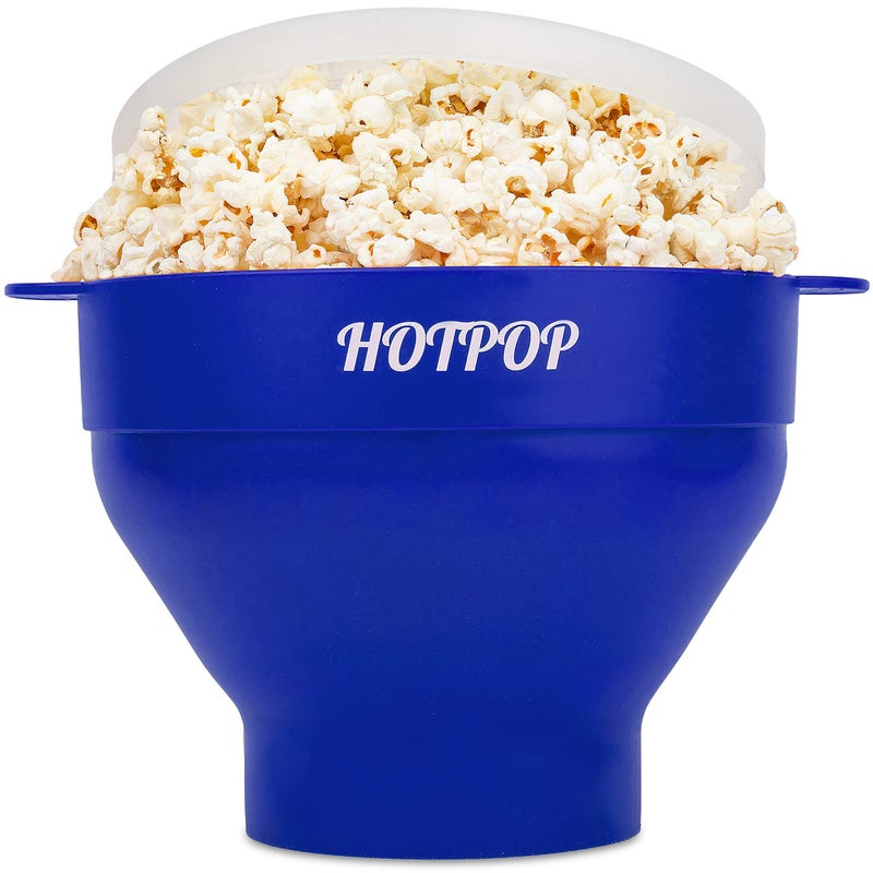 HOTPOP The Original Hotpop Microwave Popcorn Popper Silicone Popcorn Maker Collapsible Bowl BPAFree and Dishwasher Safe 20 Colors Available Transparent Red
