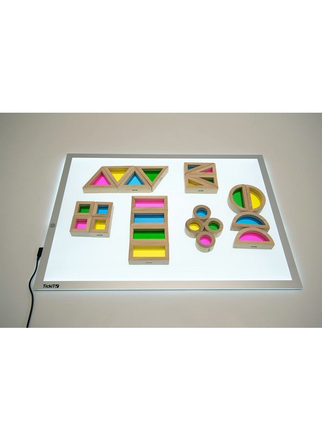 TickiT Rainbow Blocks Set Of 24 Sensory Blocks For Toddlers Aged 12M+ Colorful Montessori Stacking Shapes First Building Blocks  - Image 4