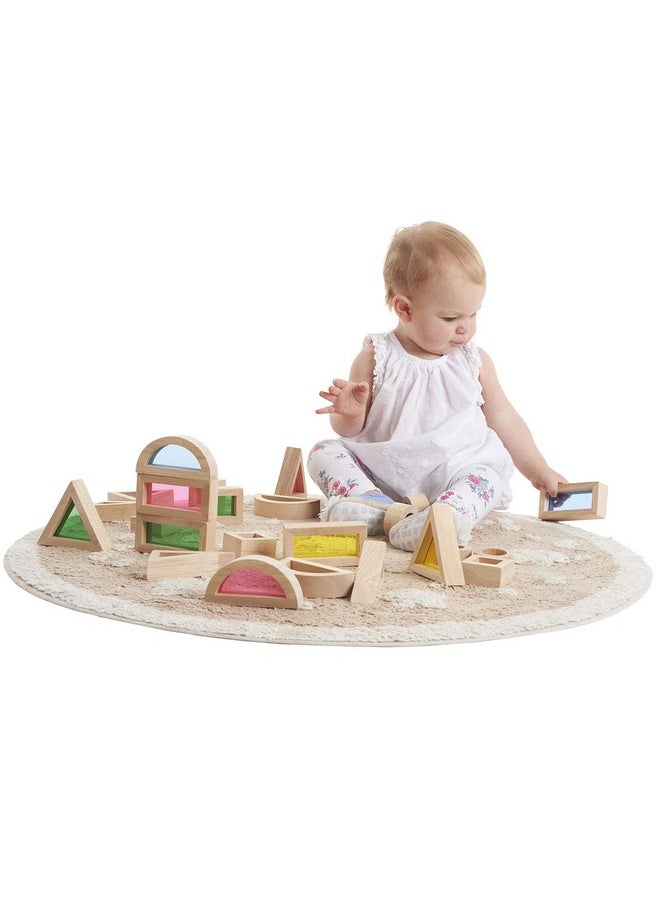 TickiT Rainbow Blocks Set Of 24 Sensory Blocks For Toddlers Aged 12M+ Colorful Montessori Stacking Shapes First Building Blocks  - Image 3