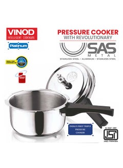 VINOD 2Liters Vinod Platinum Triply Stainless Steel Outer Lid Pressure Cooker - 2 Liter, Induction Friendly, ISI Certified, Small Pressure Cooker for Quick Meals, Silver Silver  - Image 2