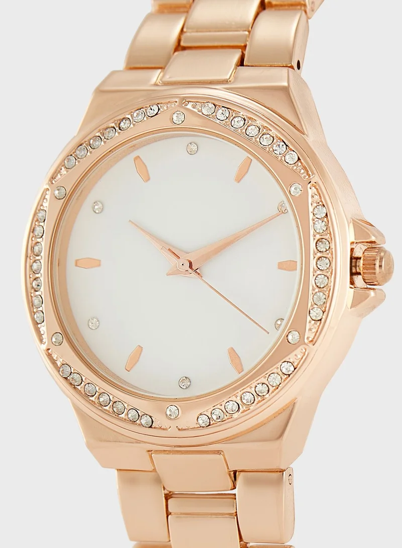 ELLA Rhinestone Dial Watch & Bracelet Gift Set