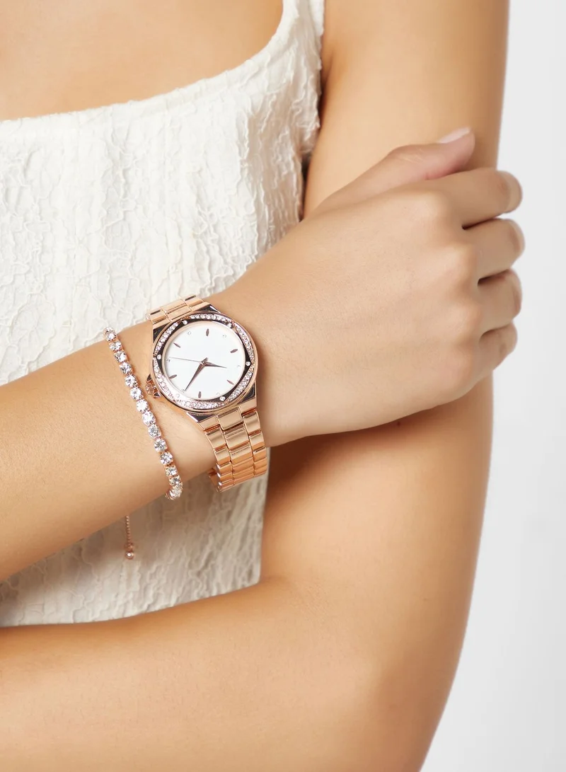 ELLA Rhinestone Dial Watch & Bracelet Gift Set