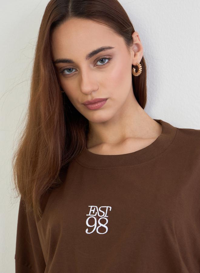 Styli Plus Size Oversized Round Neck T-Shirt - Image 3