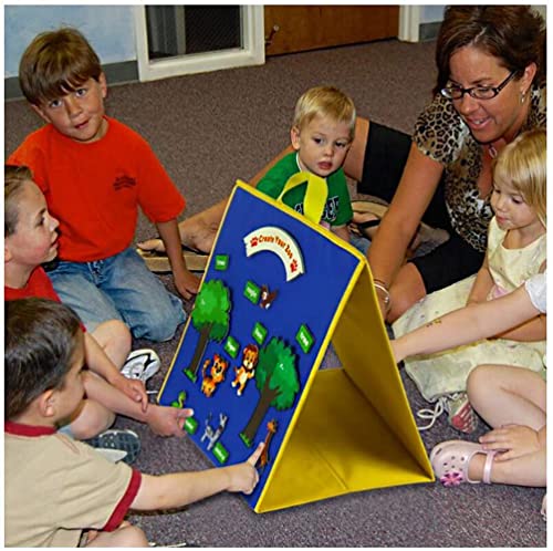 Topwon Felt Board Folding Flannel Playboard Preschool Toddler Stories Boards Animal Story Learning DoubleSide Stand Flannel Board Including Animal Felt - Image 5