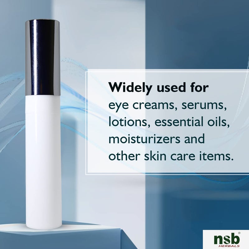 nsb herbals nsb herbals Premium Empty Roll On Bottles 15 ML With Cooling Massage Roller And Shiny Silver Cap For Under Eye CreamLotion Essential Oils Perfumes Refillable Reusable Pack Of 3  - Image 4