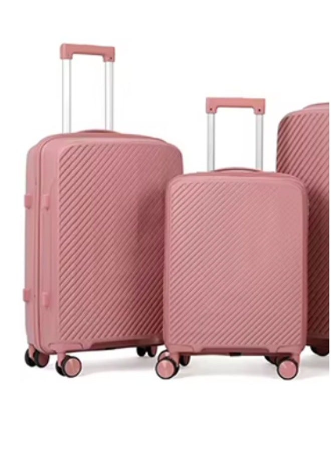 إن كي أكس مجموعة أنيقة وعملية من 3 قطع من حقائب السفر الصلبة باللون الوردي، مقاس 20*24*28 بوصة - Image 2