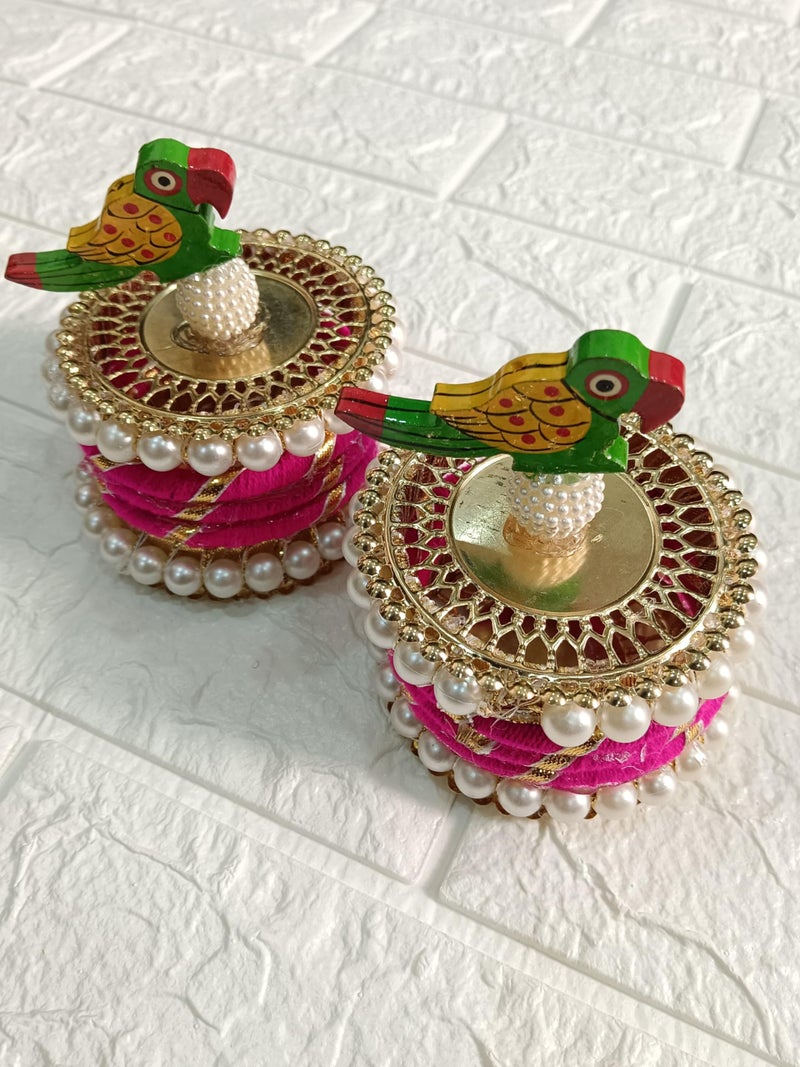 Sellplus Handmade Parrot Mini Shagun Box | Designer Parrot Mini Gift Box | Baby Shower | Bridemaid Basket For Hamper | Housewarming Return Gift | Haldi & Mehndi Giveaway (Pack Of (2) - Image 2