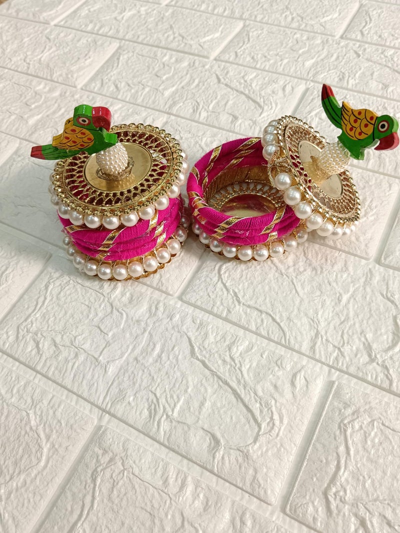 Sellplus Handmade Parrot Mini Shagun Box | Designer Parrot Mini Gift Box | Baby Shower | Bridemaid Basket For Hamper | Housewarming Return Gift | Haldi & Mehndi Giveaway (Pack Of (2) - Image 5