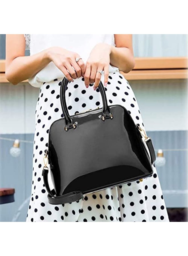 XingChen Shiny Patent Leather Handbags and Purses for Women Glossy Shell Shoulder Bag Top Handle Totes Evening Party Satchel  - Image 3