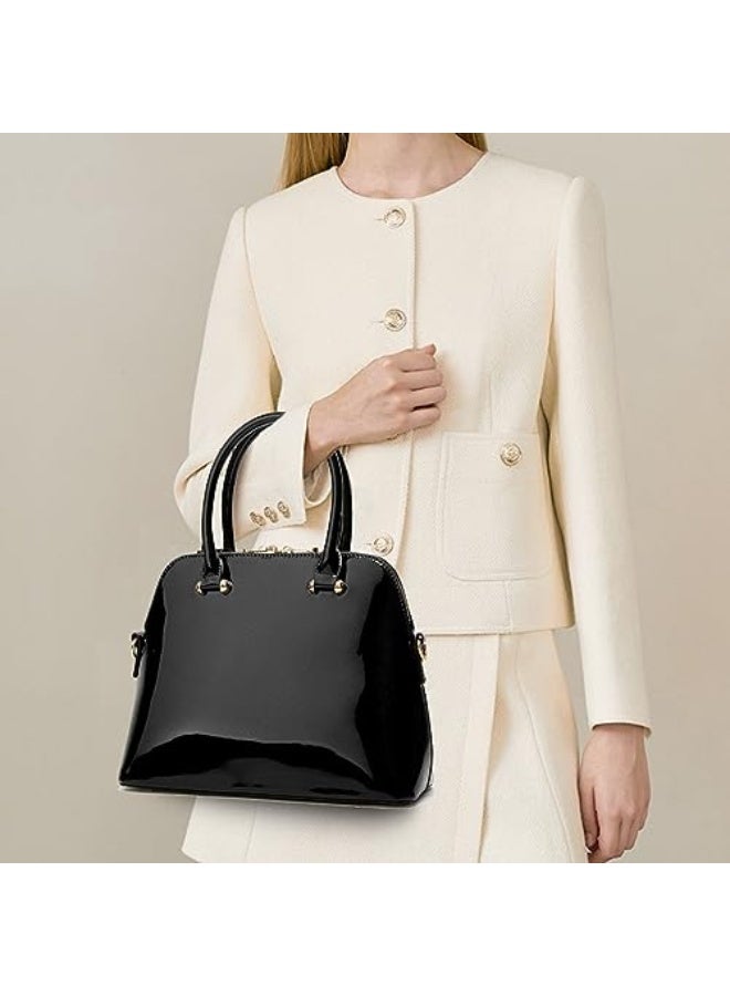 XingChen Shiny Patent Leather Handbags and Purses for Women Glossy Shell Shoulder Bag Top Handle Totes Evening Party Satchel  - Image 2