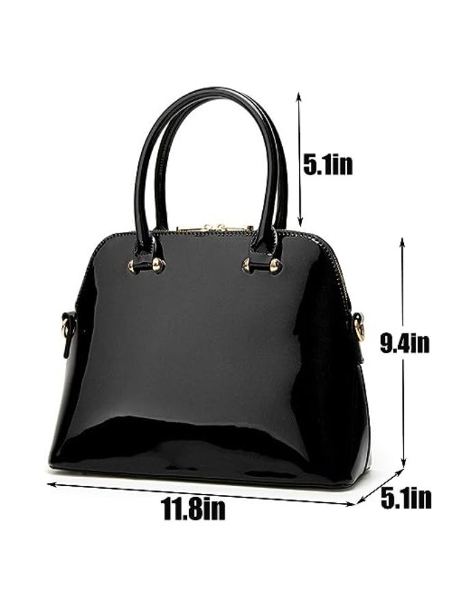 XingChen Shiny Patent Leather Handbags and Purses for Women Glossy Shell Shoulder Bag Top Handle Totes Evening Party Satchel  - Image 5