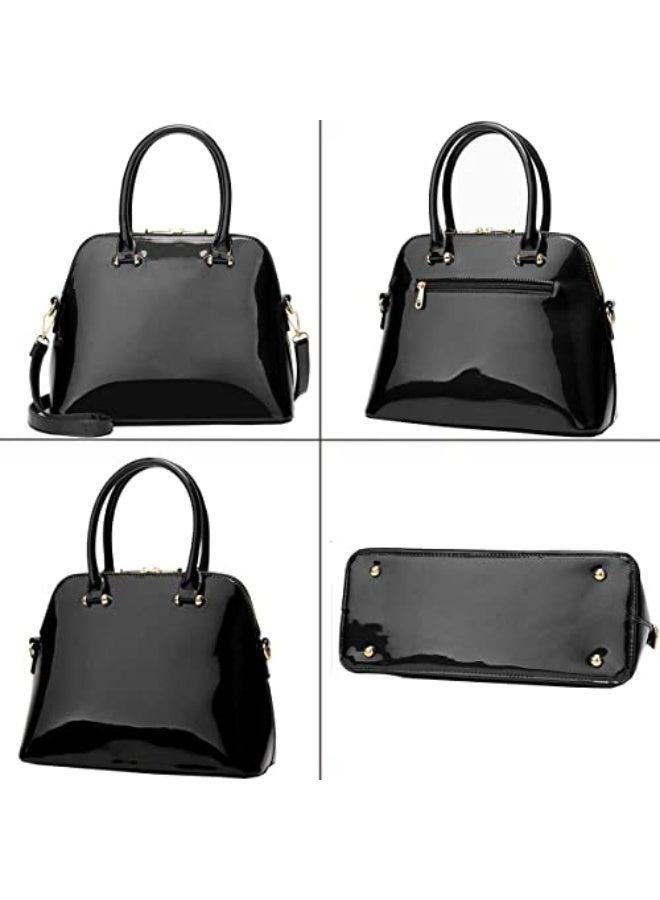 XingChen Shiny Patent Leather Handbags and Purses for Women Glossy Shell Shoulder Bag Top Handle Totes Evening Party Satchel  - Image 4