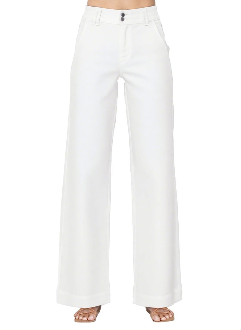Astylish Jeans for Women Wide Leg Baggy High Waisted Boyfriends Straight Leg Stretchy Denim Pants Trouser Trendy Fall 2025 Size 10 White - Image 1