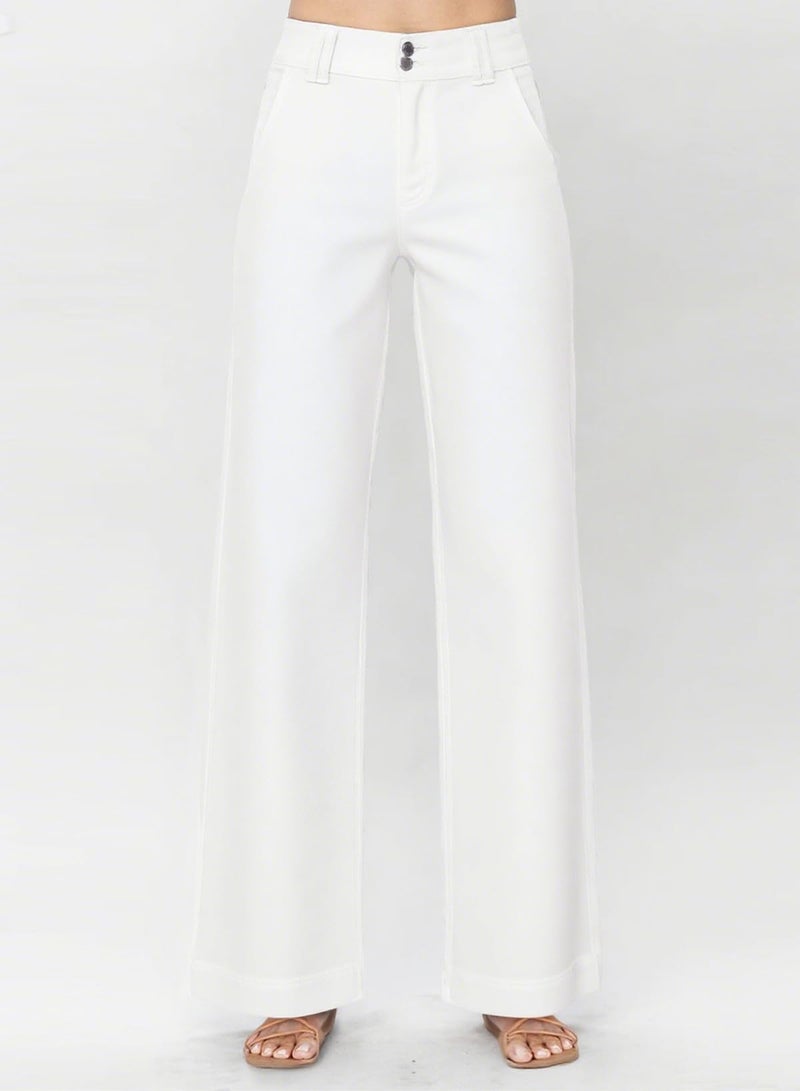 Astylish Jeans for Women Wide Leg Baggy High Waisted Boyfriends Straight Leg Stretchy Denim Pants Trouser Trendy Fall 2025 Size 10 White - Image 4
