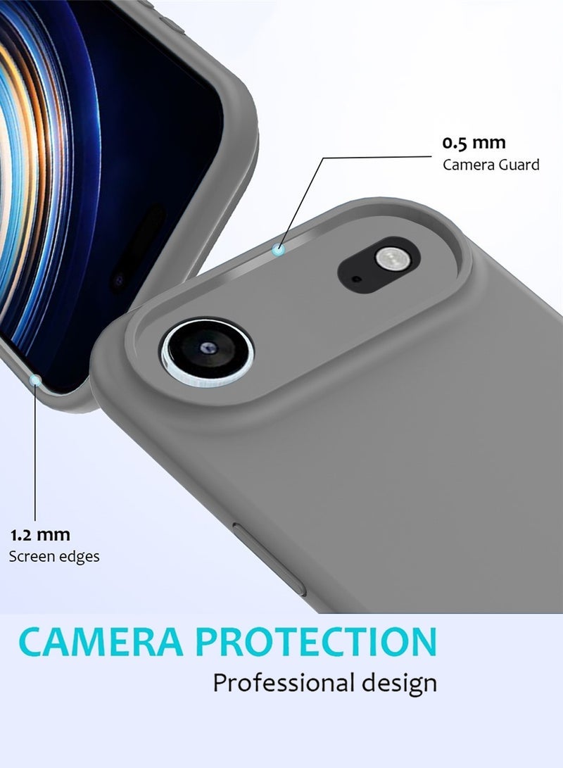 ELTRAZONE "Apple iPhone 17 Air 5G (2025) Soft Liquid Silicone Case Cover – Slim Fit, Shockproof, Anti-Scratch & Anti-Fingerprint Protective Back Case with Microfiber Lining – Grey (MCRPSN)" - Image 3