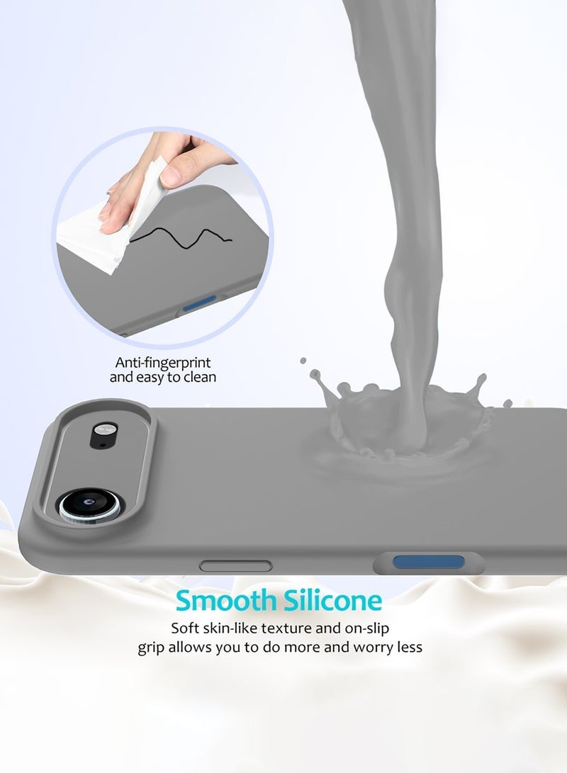 ELTRAZONE "Apple iPhone 17 Air 5G (2025) Soft Liquid Silicone Case Cover – Slim Fit, Shockproof, Anti-Scratch & Anti-Fingerprint Protective Back Case with Microfiber Lining – Grey (MCRPSN)" - Image 4