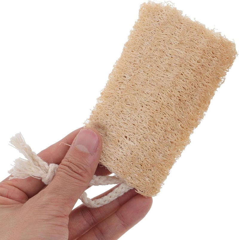 KICHOUSE Natural Loofah Bath Scrubber 10cm X 4–8cm Hard Loofah Sponge Rope, Exfoliating Shower Pad for Back and Body, Skin Cleaning Tool for Adults and Travel Use - Image 4