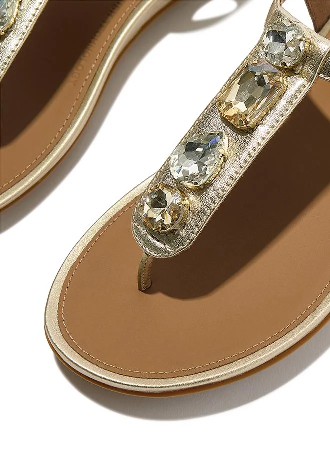 فيت فلوب GRACIE ULTRA-JEWEL LEATHER T-BAR SANDALS