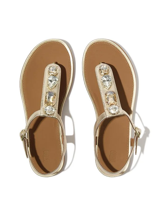 فيت فلوب GRACIE ULTRA-JEWEL LEATHER T-BAR SANDALS