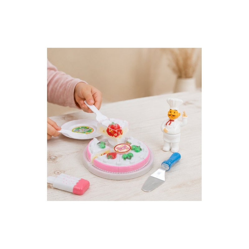 Children's Pretend Play Cake Cutting Toy Set with Chef Figure, Plate, Knife, and Serving Spatula | Little Helper - Image 4