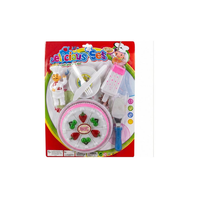 Children's Pretend Play Cake Cutting Toy Set with Chef Figure, Plate, Knife, and Serving Spatula | Little Helper - Image 2