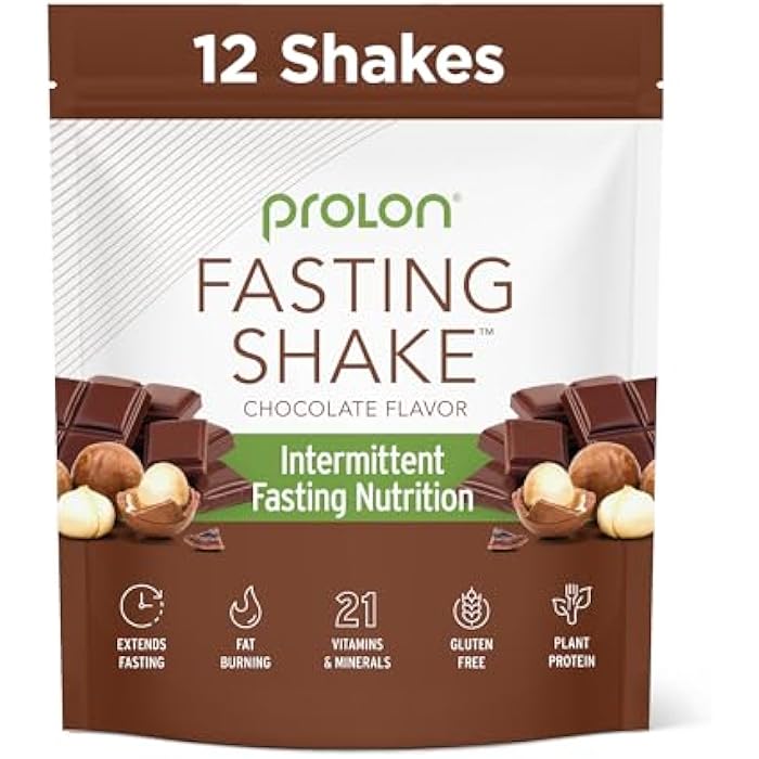 Prolon Intermittent Fasting Drink Mix | Fasting Shake for Intermittent Fasting | Vitamins, Fiber, Plant Based Protein, Superfoods | Keto, Vegan, Gluten Free, Dairy Free | Chocolate, 12 Packets - Image 1