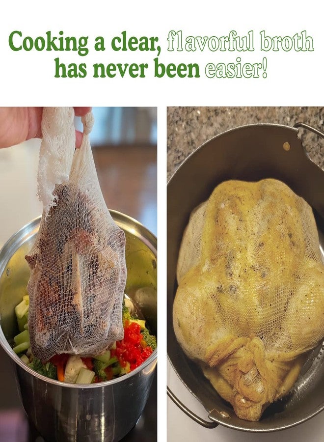 Regency Wraps Soup Socks, 24-inch 3 Pack, 100% Cotton Mesh Bags; for Clear Broths, Delicious Soups with No Straining; Fits Whole Chicken, Stew Meat, or Veggies - Image 5