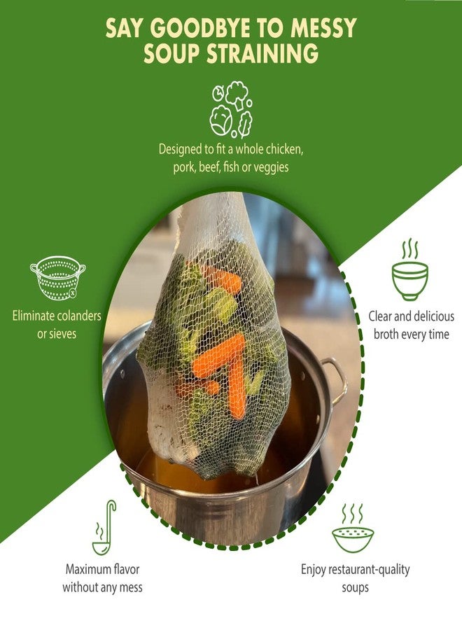 Regency Wraps Soup Socks, 24-inch 3 Pack, 100% Cotton Mesh Bags; for Clear Broths, Delicious Soups with No Straining; Fits Whole Chicken, Stew Meat, or Veggies - Image 4