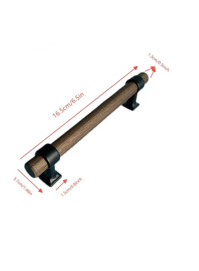 Walnut Drawer Handles 2pcs Black Metal Base 128mm Hole Distance - Image 3