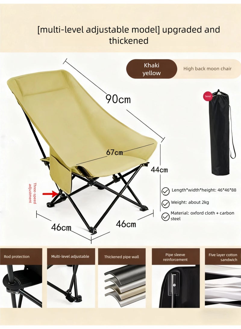 KELIO 3-Level Adjustable Outdoor Folding Chair - Portable Lightweight Camping Chair | Sit/Recline/Sleep Multi-Angle Design with Storage Bag for Camping Fishing Hiking Travel - Image 2