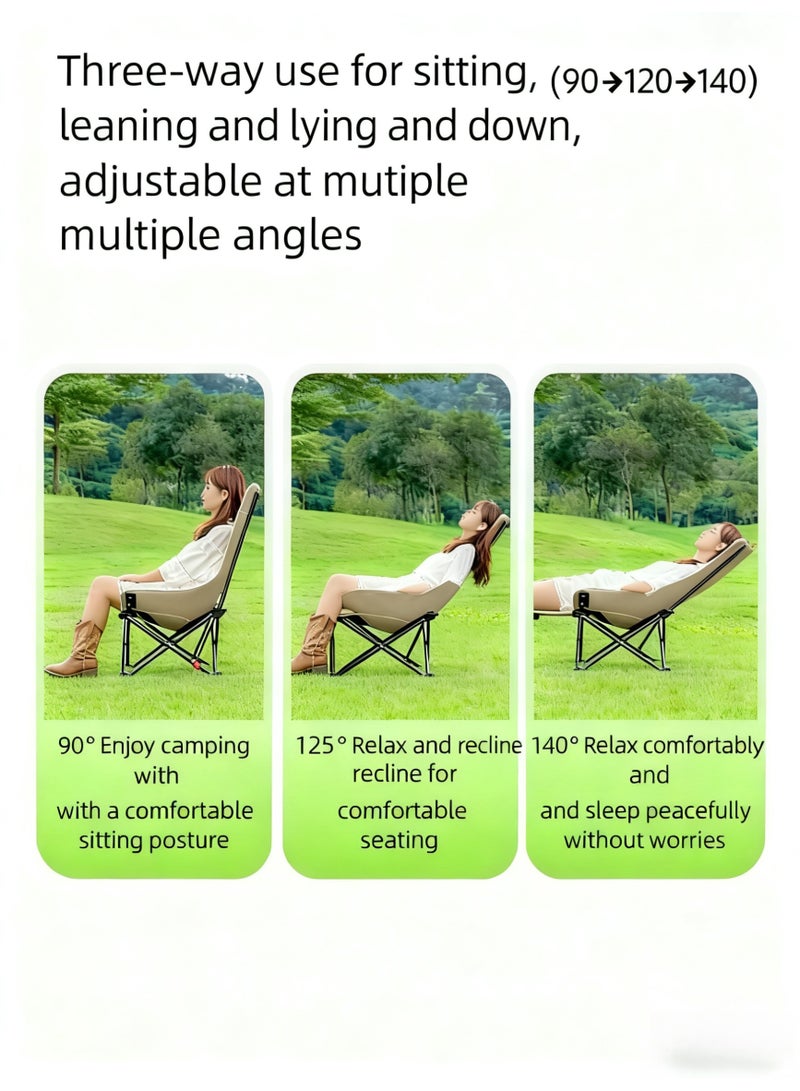 KELIO 3-Level Adjustable Outdoor Folding Chair - Portable Lightweight Camping Chair | Sit/Recline/Sleep Multi-Angle Design with Storage Bag for Camping Fishing Hiking Travel - Image 3