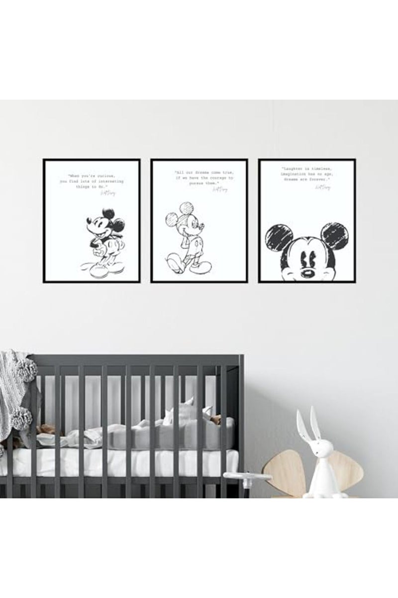 BigWig Prints Mickey Mouse Bedroom Decor - Mickey Mouse Quotes, Mickey Mouse Wall Decor, Mickey Mouse Poster, Vintage Mickey Mouse Prints - 3 Pack (8x10) Unframed - Image 3