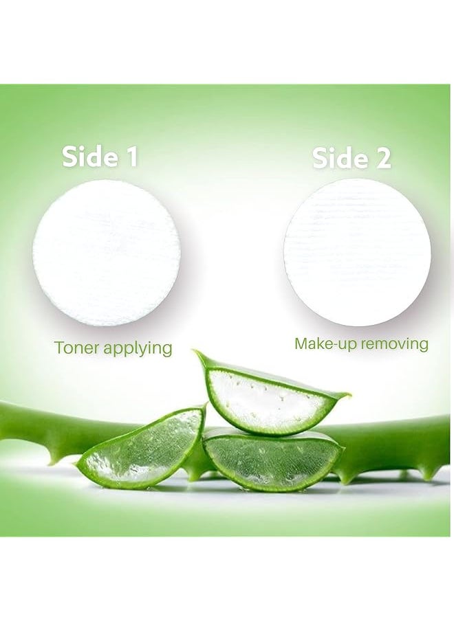 erorex - Cotton Pads 100% Pure With Aloe Vera Extract 120 Pcs Double Sided 1 Pad For 2 Applications. - Image 1