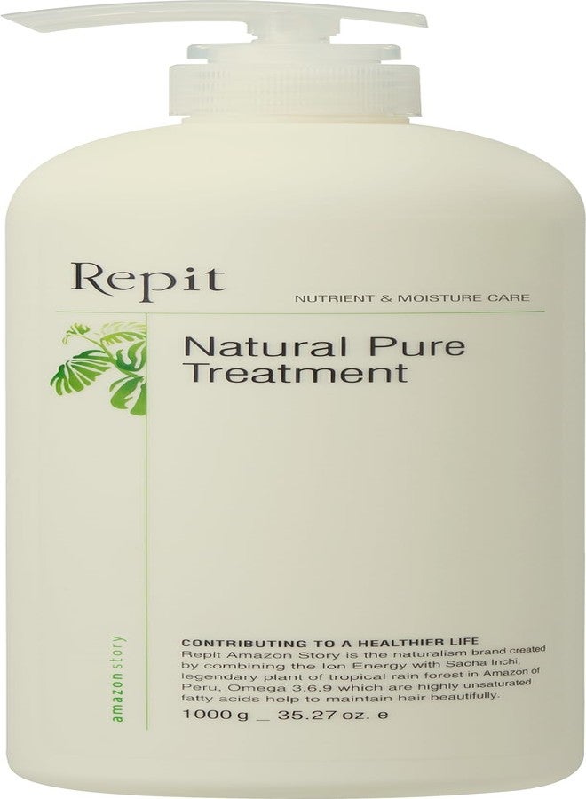 Repit Natural Pure Treatment, Hair Conditioner 33.81oz Contains Sacha Inchi, Omega 3.6.9 for Restore Dry and Damaged Hair and Frizz Control, Smooth and Sleek-Sulfate | RepitUSA - Image 1